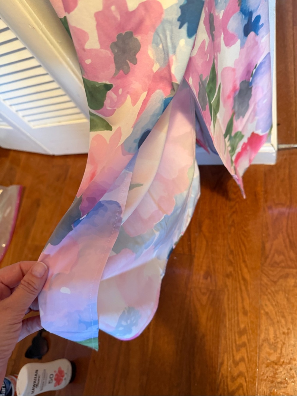 Floral Maxi Slip Dress w/ pockets and side slits - Pastel Multi - Picture 5 of 8
